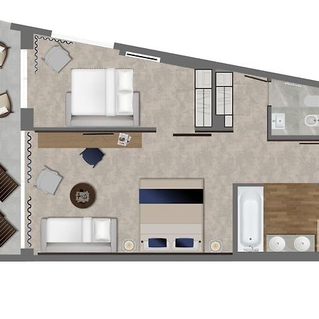 מאלינסקה Luxury Hotel Riva מראה חיצוני תמונה Floorplan of a typical hotel room