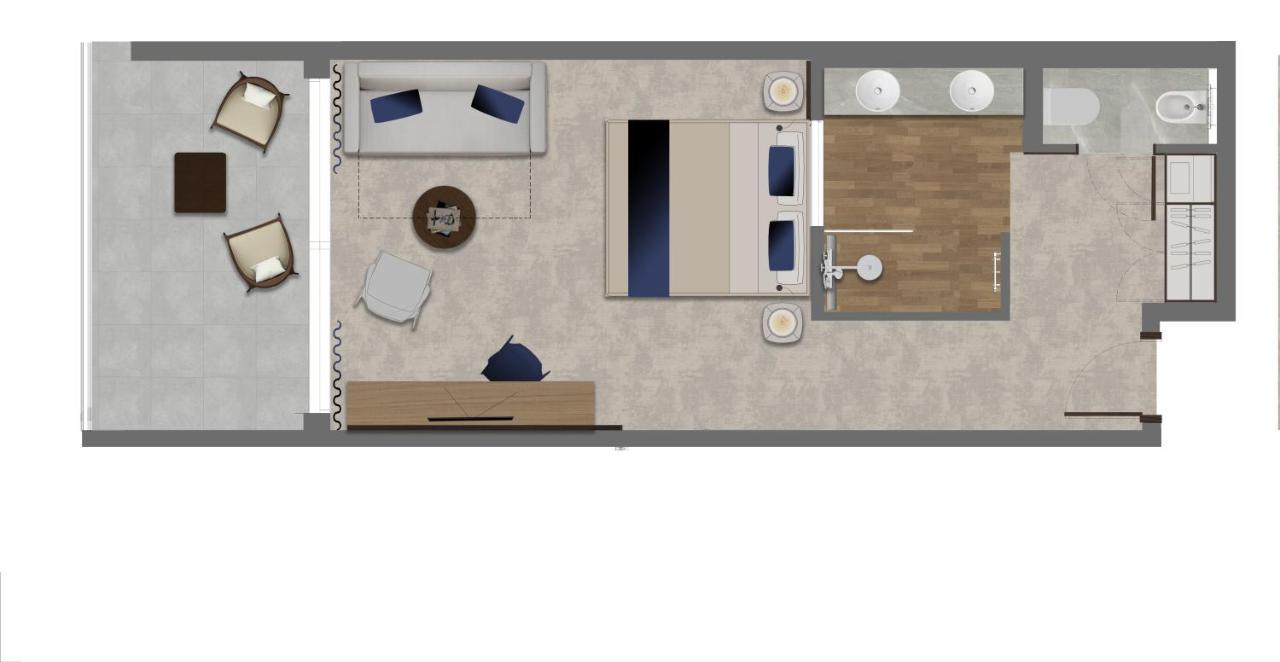 מאלינסקה Luxury Hotel Riva מראה חיצוני תמונה A floorplan of a hotel room