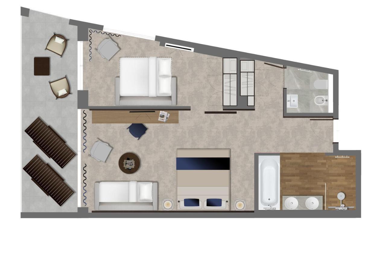 מאלינסקה Luxury Hotel Riva מראה חיצוני תמונה Floorplan of a typical hotel room